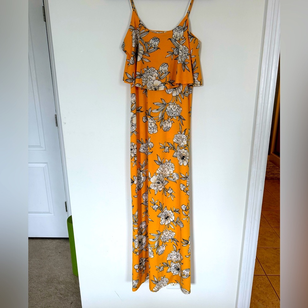 Floral Orange Maxi Dress